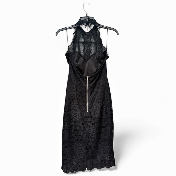 Charlotte Russe Y2K Lace Halter Midi Dress Sweetheart Sheer Detail Size S - Picture 2 of 4